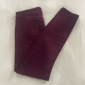 Tory Burch Straight Leg Jeans- Red Blue Floral Stretch- Size 28